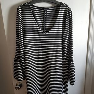 Banana Republic Black & White Striped Dress